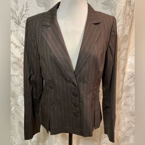 Laundry by Shelli Segal Brown Pinstripe Blazer